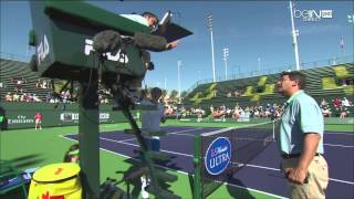 Denis Istomin clashes the umpire (vs Radek Stepanek)...