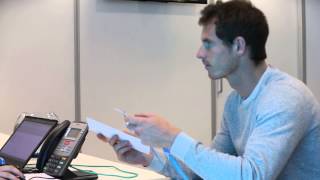 Andy Murray Collects His Accreditation