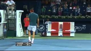 Roger Federer AMAZING Tweener POINT vs Benjamin Becker...