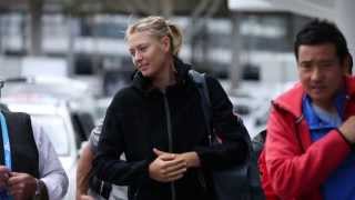 Maria Sharapova Collects Her Accreditation